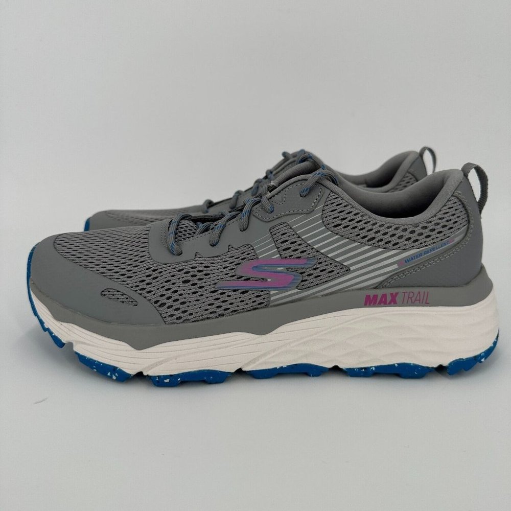 Skechers Max Cushioning Elite Trail Running Shoes sz 9.5 Gray/Magenta 129147 NEW